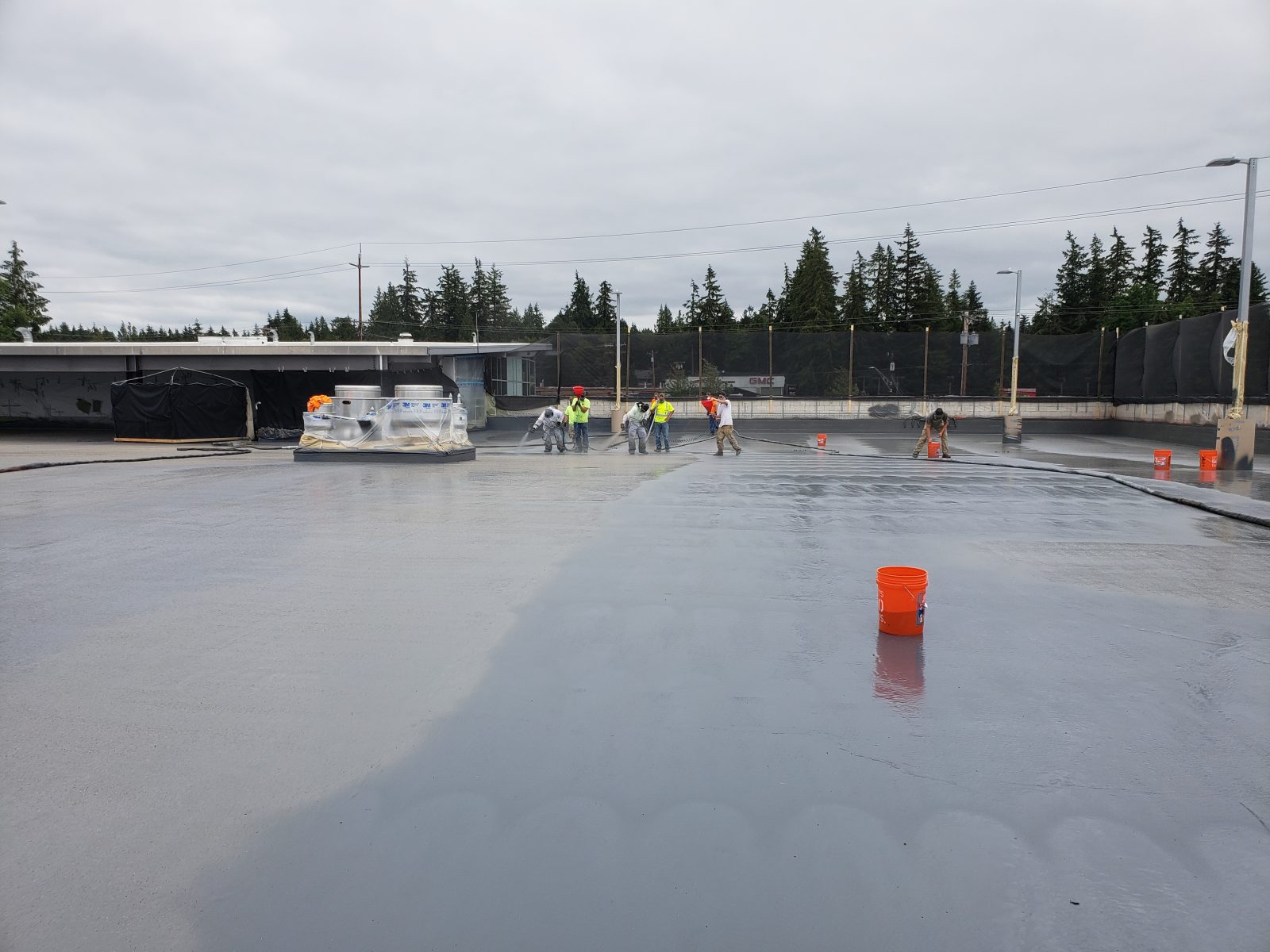 Roof coating project completion
